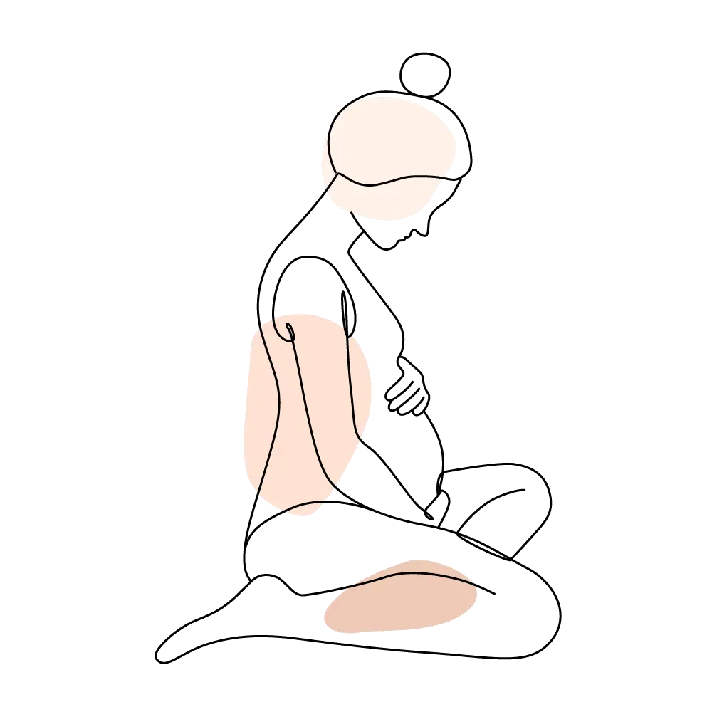 femme enceinte assise