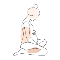 femme enceinte assise